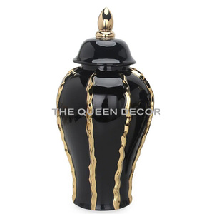 Vases en céramique et porcelaine de luxe, finition blanche, style pot à gingembre, portables, pour la décoration de la maison, centre de table, ornements - Product Image 4