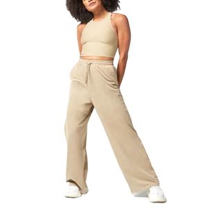 Custom <b>Women's</b> <b>Jogger</b> Pant High Breathable Straight Leg <b>Baggy</b> Fit Made Cotton Polyester String Elastic Fabric Casual Plain - Product Image 1