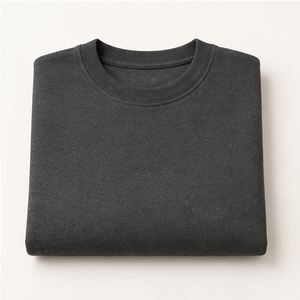 Sudadera Personalizada para Hombre, Color Gris Carbón, Corte Regular Relajado, Cuello Redondo Alto, Tejido French Terry, Modelo MCRW-0003 - Product Image 5