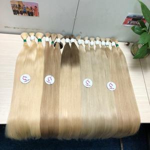 Grande remise 100% Extensions de cheveux cambodgiens vierges Qualité 10A Grade Soft Double Drawn Blond Color Shampooing inclus - Product Image 3
