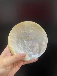 Custom Mother of Pearl Carivar Plate Engraved Logo <b>Name</b> <b>Wedding</b> Favor Place <b>Card</b> Table Setting Gift Souvenir Home Decor - Product Image 4