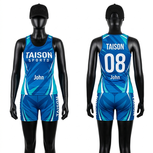 Ensemble de handball de plage pour femmes en polyester et élasthanne de qualité supérieure, 230 GSM, design à panneaux hexagonaux verts, sublimation, logo personnalisé - Product Image 3