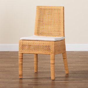 Wholesale <b>Natural</b> Rattan <b>Chair</b> Modern Handwoven Cane Backrest Side <b>Chair</b> Wooden Frame Accent <b>Chair</b> For <b>Dining</b> Room Hotels - Product Image 1