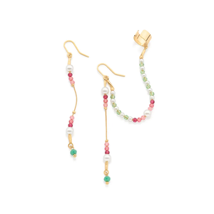 Pendientes de Aro Chapados en Oro Real con Borla de Perlas de Agua Dulce, Estilo Bohemia, Joyería para Uso Diario de Mujer - Product Image 2