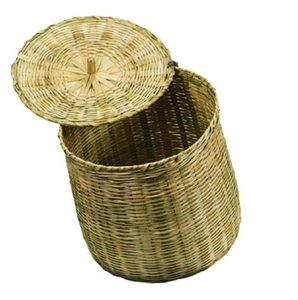 Rustic Dark Brown Oval Woven <b>Bamboo</b> Nesting Display <b>Baskets</b> Thick Durable Handles Eco-Friendly Hanging Design for Hotels - Product Image 4