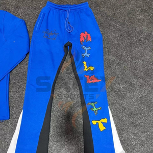 Pantalones de chándal de felpa francesa con logo personalizado, estilo urbano, de corte holgado y pierna ancha, para hombre - Product Image 1