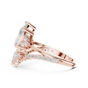 Luxury Rose Gold Plated Pear Cut Bridal <b>Ring</b> <b>Set</b> with Matching Enhancer Band Diamond Engagement <b>Wedding</b> <b>Ring</b> <b>for</b> <b>Women</b> - Product Image 4