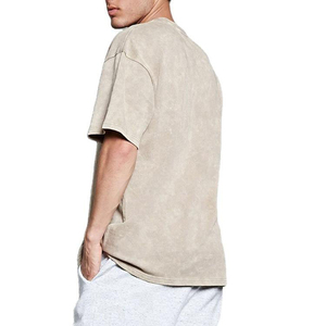 T-shirt 100% coton délavé à l'acide, style vintage et usé, pour homme, coupe oversize, vente en gros à bas prix - Product Image 2