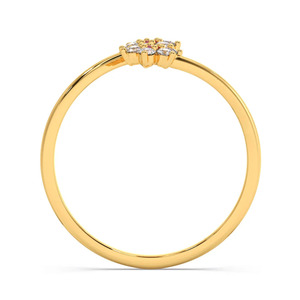 แหวนเปิดวงประดับเพชรรูปดอกไม้คู่ - Product Image 3