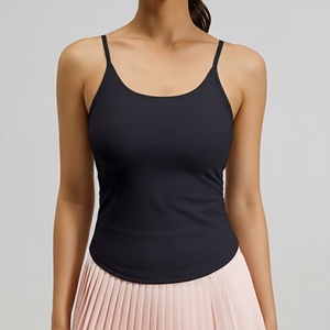 Nouveau débardeur côtelé court pour femme, sans manches, à bretelles, personnalisable, respirant, style sportif, hip-hop, sexy, décolleté bas, vente en gros - Product Image 1