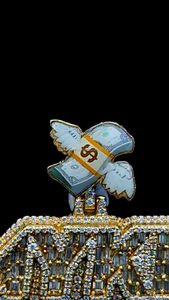 สร้อยคอเพชรโมอิสสีทองจี้บาแก็ตชื่ออักษรที่กำหนดเองจี้บาแกตจี้ทองแบบฮิปฮอปเครื่องประดับชั้นดีสำหรับผู้ชาย - Product Image 4