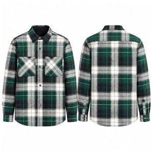 Chemise en flanelle pour homme, coupe classique, chemise de travail boutonnée, à carreaux, manches courtes, séchage rapide, avec deux poches - Product Image 1