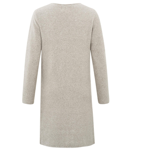 Women's <b>Long</b> Knitted <b>Cardigan</b> V-Neck Solid Color <b>Button</b> Front Full Sleeve Autumn Wear Minimalist Style Anti-Pilling By Tiki Taka - Product Image 6