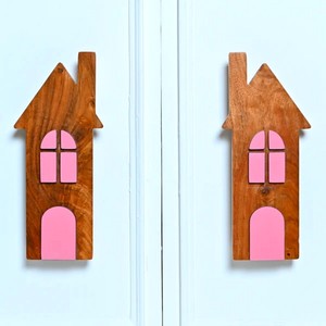 Poignées de porte modernes faites à la main en bois d'acacia, boutons multicolores, poignées de design pour maison, poignées de tiroir, poignées de commode, poignées de placard - Product Image 1