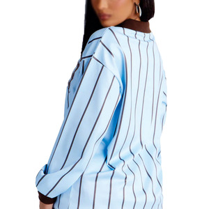 Chemise bleu clair personnalisée unisexe avec rayures noires, maillot de football américain surdimensionné, respirant, en polyester, à séchage rapide, chemise de sport - Product Image 2