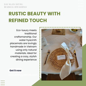 Dai Ngan Dzung, fournisseur fiable, nappe de table ronde en jacinthe d'eau naturelle, écologique, motif floral personnalisable, faite à la main - Product Image 2