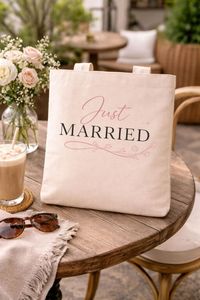 Custom Letter Pattern Cotton Tote <b>Bag</b> for Wedding Favors & Bridal Parties Shoulder Handle <b>Medium</b>/Large <b>Sizes</b> Wholesale Bulk - Product Image 2