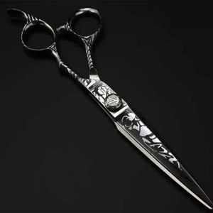Professional Hairdressing Scissors Stainless Steel Sharp Blade Right Handed <b>Long</b> <b>Handle</b> Decorative <b>Shears</b> for Barbers - Product Image 4
