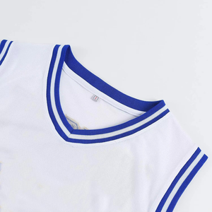 Maillot de basket sans manches unisexe rétro en tissu antibactérien avec impression de logo personnalisée sur le devant, service OEM - Product Image 6