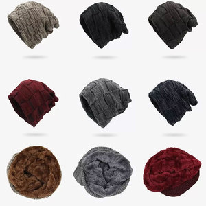 Unisex Geometric Knit Beanie Hat 100% Acrylic Hand Knitted <b>Winter</b> <b>Cap</b> Casual Style for Adults 56-58CM Head Circumference - Product Image 3