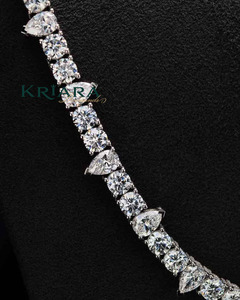 S925 Moissanite <b>Statement</b> <b>Necklace</b> 18K Gold Plated Round Brilliant Cut Luxury Women's Wedding & Anniversary Jewelry - Product Image 2