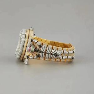 Reloj de Diamantes de Lujo con Correa de Oro Amarillo, Movimiento de Cuarzo, Elegante Reloj de Pulsera para Mujer - Product Image 2