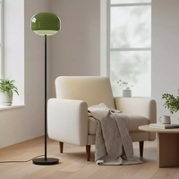 Lampes sur pied de style moderne du milieu du siècle pour salon, lampe sur pied en forme de champignon avec abat-jour en verre orange, lampe de lecture, éclairage d'ambiance
