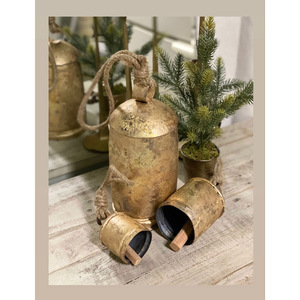 Wholesale Antique Copper Finished Hanging Wall Art Rustic Christmas Vintage <b>Cow</b> <b>Bells</b> Cluster Chime Mobile Ornament for Sale - Product Image 6