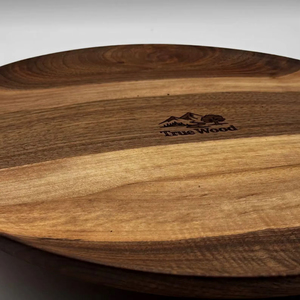 Wood Double Tier Rotating Tray Smooth-Spin Lazy Susan for <b>Tabletop</b> Spice Serving - Product Image 1