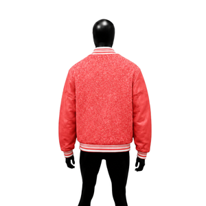 Blouson universitaire moderne en corail pour homme – Style streetwear, quotidien, universitaire, haute qualité, coupe bomber, mode urbaine - Product Image 2