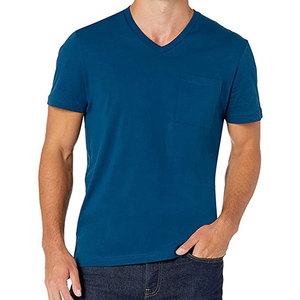 เสื้อยืดคอวีลำลองสไตล์สตรีทแวร์แบบใหม่พร้อมโลโก้สั่งทำสำหรับผู้ใหญ่ ดีไซน์เรียบง่ายไม่ซ้ำใคร เสื้อยืดคอวีผ้าฝ้ายสำหรับผู้ชาย - Product Image 1