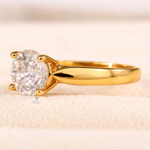 Anillo de Compromiso de Diamante Cultivado en Laboratorio de 3 Quilates con Certificado IGI Real para Mujer, Oro Sólido de 14K con Baño de Rodio, Corte Brillante, Regalo de Lujo para San Valentín - Product Image 3