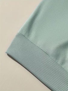 Sudadera con Capucha Unisex Verde Menta, Corte Holgado, Color Sólido, Felpa Francesa de Algodón, Ropa de Otoño, Bordada - Product Image 4