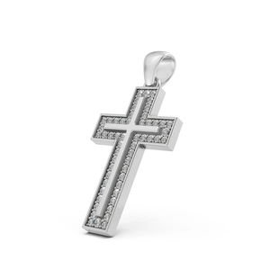 Colgante de Cruz de Diamante Cultivado en Laboratorio con Certificación IGI, Chapado en Rodio sobre Oro Blanco de 14K, para Hombre y Mujer, 0.33 CT, Corte Brillante, para Fiestas y Bodas - Product Image 2