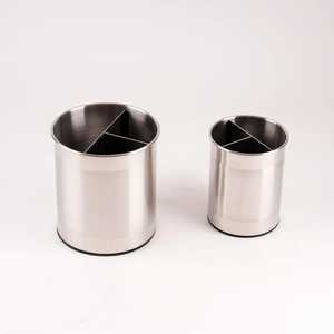 Round Metal Cutlery Holder 4 Compartment Utensil Organizer Kitchen Countertop Spoon Fork Knife <b>Storage</b> Bucket Stand - Product Image 2