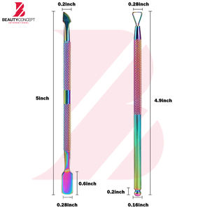 2 pièces, pousse-cuticules et coupe-cuticules multicolores avec étui de rangement, pousse-cuticules professionnel, dissolvant de vernis à ongles - Product Image 3