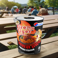Halal Korean Cheese Spicy Ramen in Cup Chicken Flavour Low-Carb Baked 0 Fat Instant Noodles Ready to Ship Malaysia Made