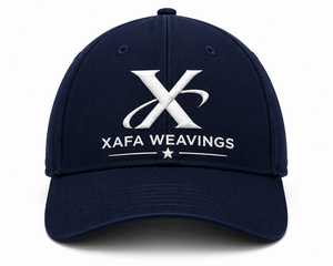 Xafa Weavings XV-C-85 Custom Embroidered 6 Panel <b>Baseball</b> <b>Cap</b> <b>Navy</b> Blue Adjustable Cotton Dad <b>Cap</b> Silver Copper Buckle High - Product Image 1