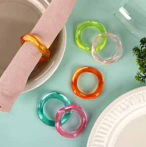 Nouveaux Anneaux de Serviette en Résine Époxy au Design Original, Cadeau d'Affaires, Décoration de Table, Anneaux de Serviette Moulés pour Usage Occasionnel - Product Image 1