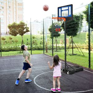 Canestro da Basket Portatile 8.2 Piedi Altezza Regolabile Tabellone in Vetro Temperato con Ruote - Product Image 1