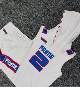 Ensemble de maillots de football américain pour hommes Prime, blanc, bleu, rouge, à capuche, sans manches, respirant, en polyester, numéros d'équipe 2, design personnalisé - Product Image 6