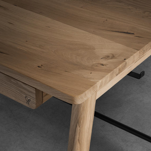 Escritorio de Madera Sólida con Cajón, Escritorio de Computadora de Madera Moderno de Mediados de Siglo para Oficina en Casa, Estación de Trabajo, Madera Natural - Product Image 5