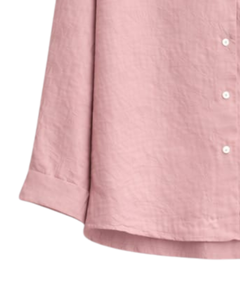 Conjunto de dos piezas para mujer, camisa rosa estampada y pantalones anchos rosas, conjunto informal de lino para verano, fabricante de ropa OEM personalizada - Product Image 6