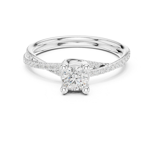 แหวนเพชรทรงกลมทองคำ 14K โรสโกลด์ เพชรเพาะเลี้ยงสำหรับผู้หญิง ของขวัญวันครบรอบ เพชรเพาะเลี้ยงใหม่ - Product Image 2