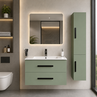 Mueble de Baño Vera con Espejo, Gabinete de Cerámica Resistente al Agua, Diseño Moderno, Acabado Duradero, Uso Hospitalario, Iluminado, para Apartamento