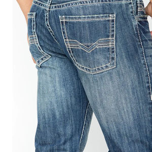 Jeans de Mezclilla para Hombre Hechos a Medida, Corte Regular, Algodón Grueso, Estilo Urbano Cómodo, Venta al Por Mayor de Fábrica - Product Image 6