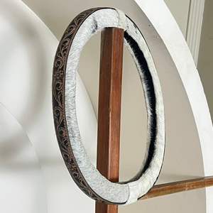 Nouvelle housse de protection pour volant de voiture en cuir de vachette véritable, faite à la main, style western, accessoire d'intérieur automobile, vente directe usine - Product Image 4