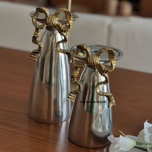 Porte-bougie en métal brillant de dernière conception, taille et forme personnalisées, couleur unique, porte-bougie à bas prix - Product Image 1