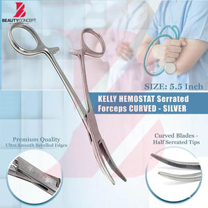 Pinzas Curvas de 5.5 Pulgadas con Mordazas Semiserradas, Producto Popular con Soporte en Línea, Instrumentos Quirúrgicos de Bloqueo Recto - Product Image 3