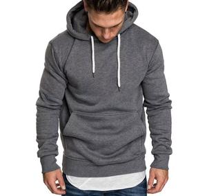 Sweat-shirt unisexe à capuche zippé, coupe classique, couleur unie, décontracté, manches longues, poche, tricoté, 100% coton, respirant, vêtement d'hiver - Product Image 3